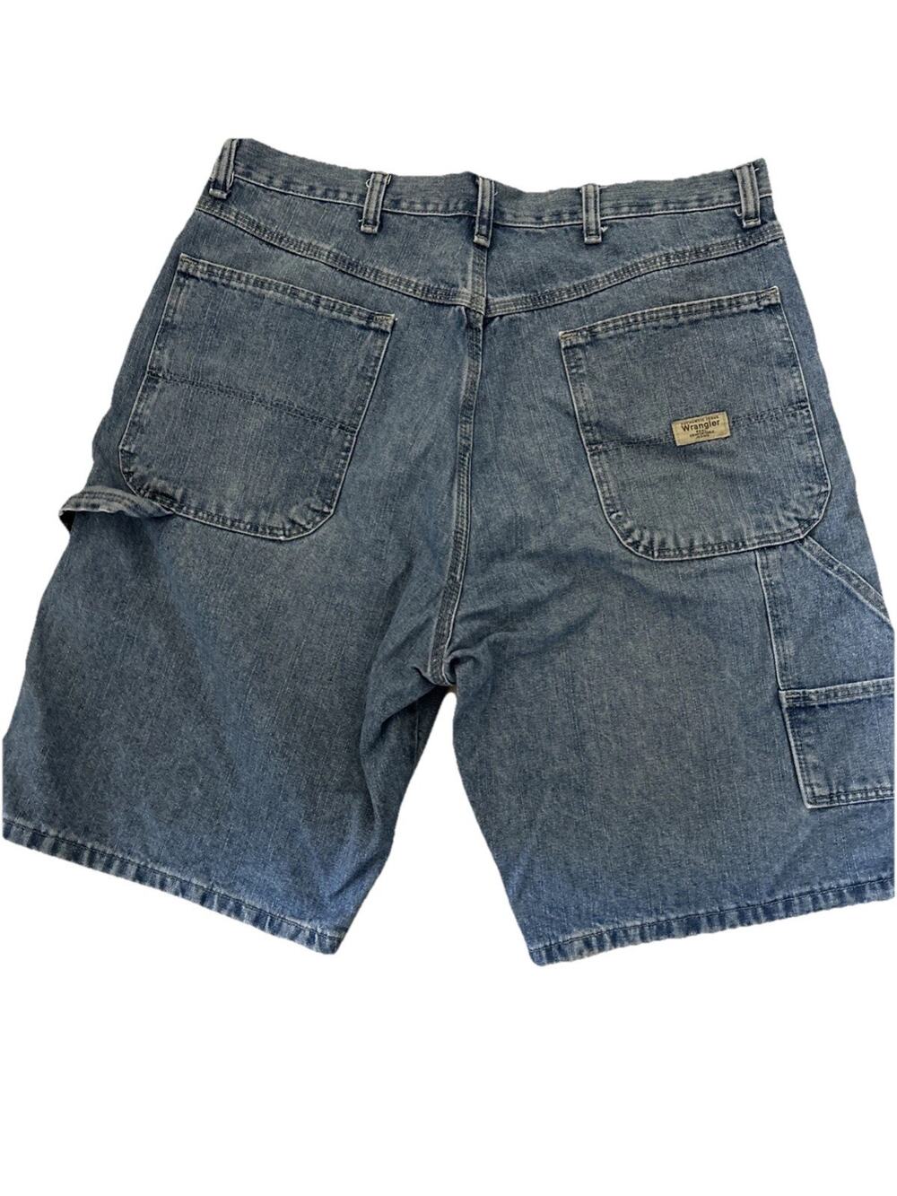 Wrangler Denim Carpenter Shorts Mens 34 Jean Short Long Workwear Utility Dad 90s
